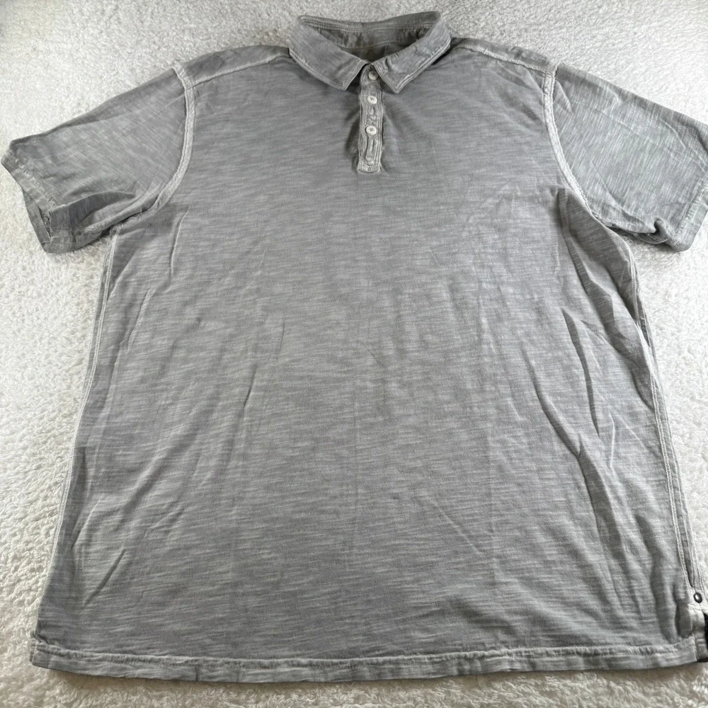 Tommy Bahama Mens Polo Shirt Size Large Pima Gray Performance Short Sleeve
